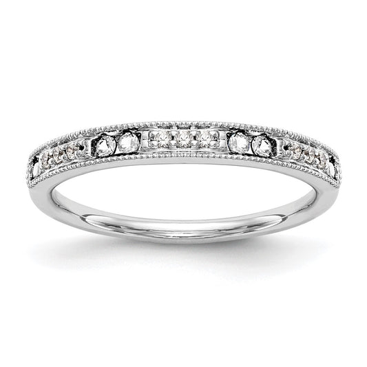 High-Quality 14K White Gold Wedding Band Mounting for 6x1.65mm Stones