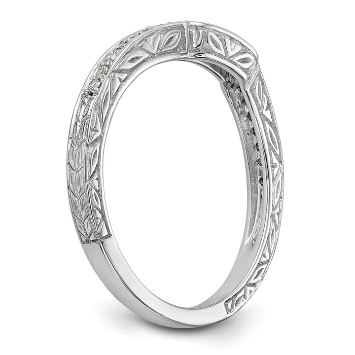 Buy Stylish 14K White Gold Vintage 1/8 Carat Diamond Eternity Band-6