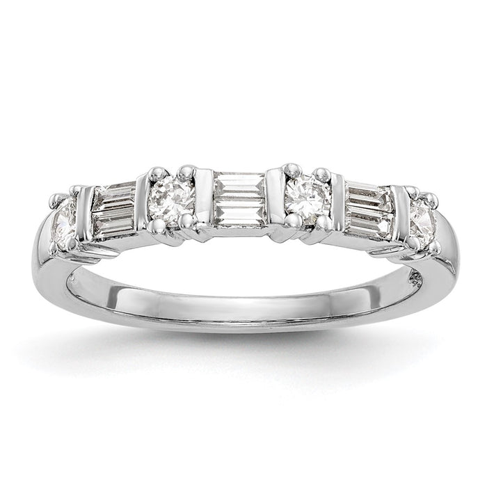 Buy Exclusive 14K White Gold Wedding Band for 6 Baguette & 4 Round Stones-1