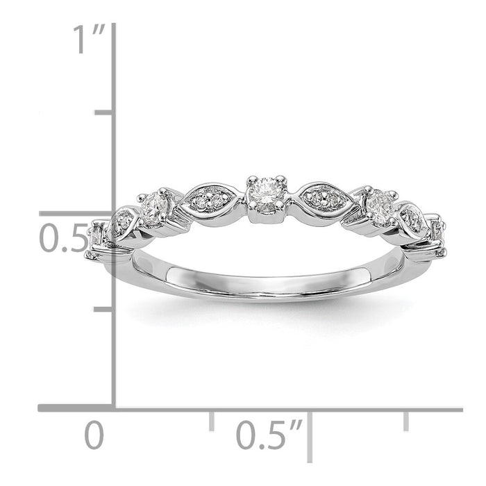 Buy 14K White Gold 1/4 Carat Diamond Eternity Band - Stylish Luxury Ring-7