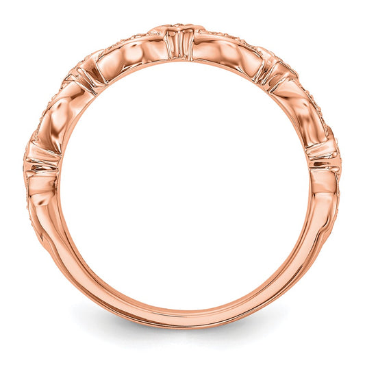 Exclusive 14K Rose Gold Wedding Band Set - 1/15 Carat Diamond, Stylish Value