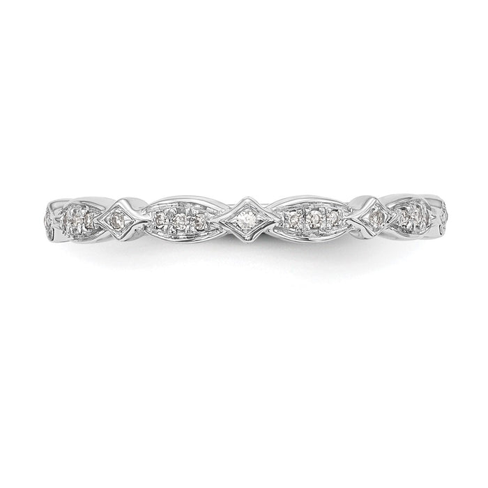 Buy Stylish 14K White Gold Diamond Wedding Band - 1/15 Carat, Affordable Luxury-4