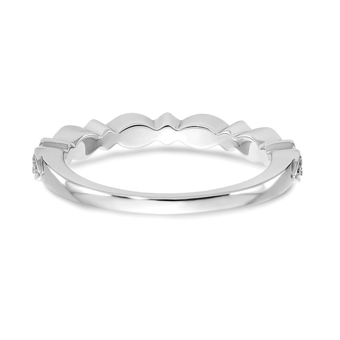 Buy Stylish 14K White Gold Diamond Wedding Band - 1/15 Carat, Affordable Luxury-5