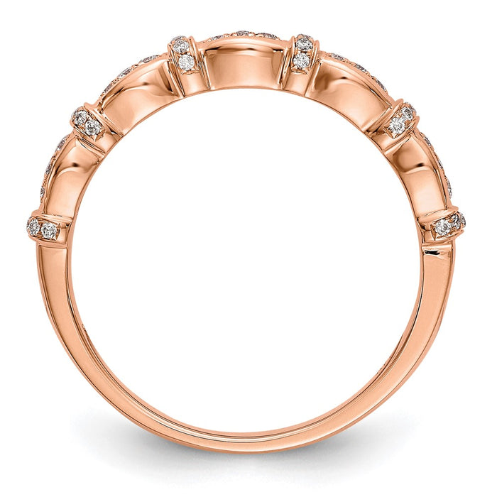 High-Quality 14K Rose Gold 1/6 Carat Diamond Eternity Band - Stylish Value!-2