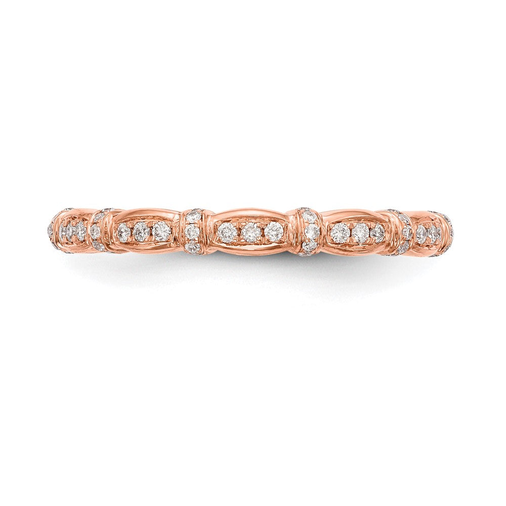 High-Quality 14K Rose Gold 1/6 Carat Diamond Eternity Band - Stylish Value!