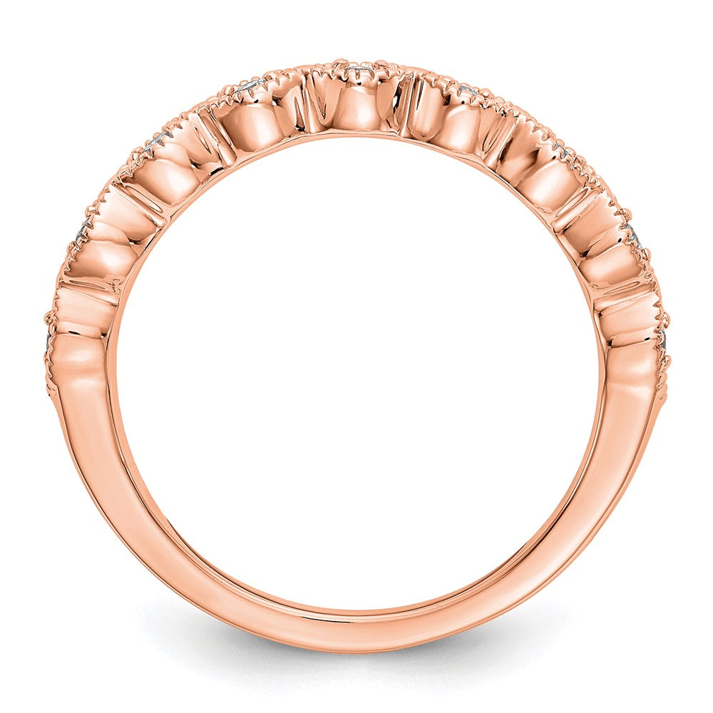 Buy Stylish 14K Rose Gold Wedding Band Set with 1/10 Carat Diamonds, Affordable!
