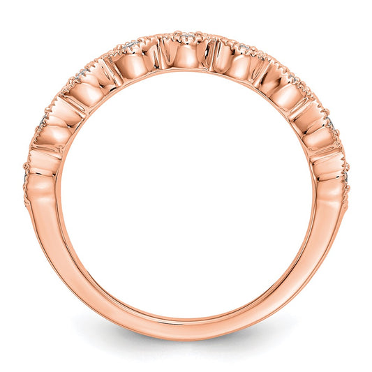 Buy Stylish 14K Rose Gold Wedding Band Set with 1/10 Carat Diamonds, Affordable!