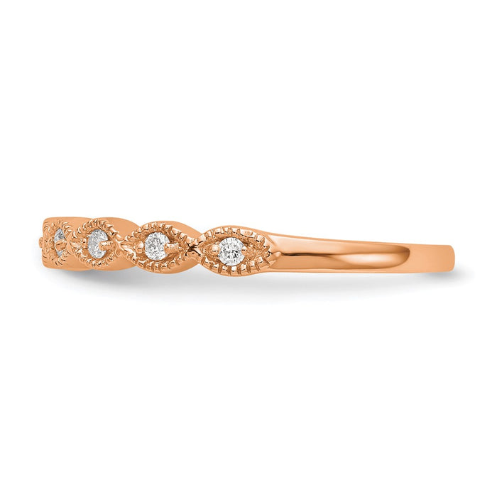 Buy Stylish 14K Rose Gold Wedding Band Set with 1/10 Carat Diamonds, Affordable!-3