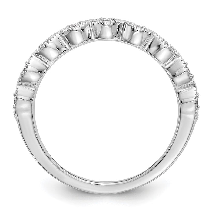 High-Quality 14K White Gold 1/10 Carat Diamond Wedding Band Set - Stylish Value!-2