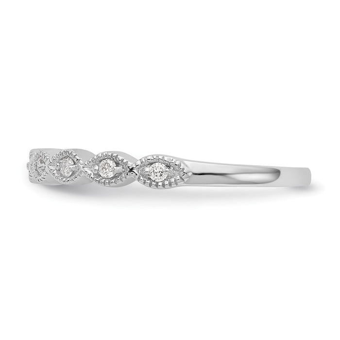 High-Quality 14K White Gold 1/10 Carat Diamond Wedding Band Set - Stylish Value!-3