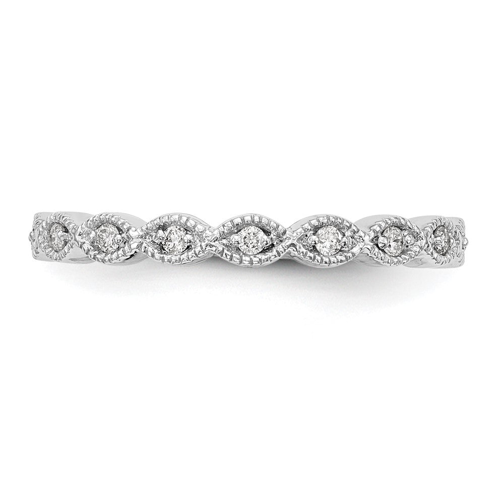High-Quality 14K White Gold 1/10 Carat Diamond Wedding Band Set - Stylish Value!