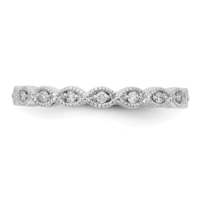 High-Quality 14K White Gold 1/10 Carat Diamond Wedding Band Set - Stylish Value!-4