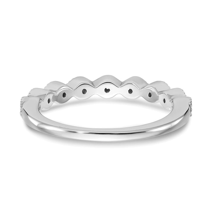 High-Quality 14K White Gold 1/10 Carat Diamond Wedding Band Set - Stylish Value!-5