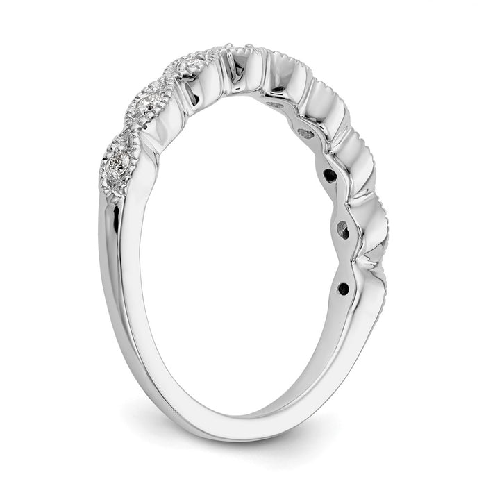 High-Quality 14K White Gold 1/10 Carat Diamond Wedding Band Set - Stylish Value!-6