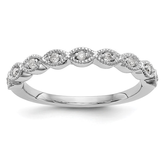 High-Quality 14K White Gold 1/10 Carat Diamond Wedding Band Set - Stylish Value!