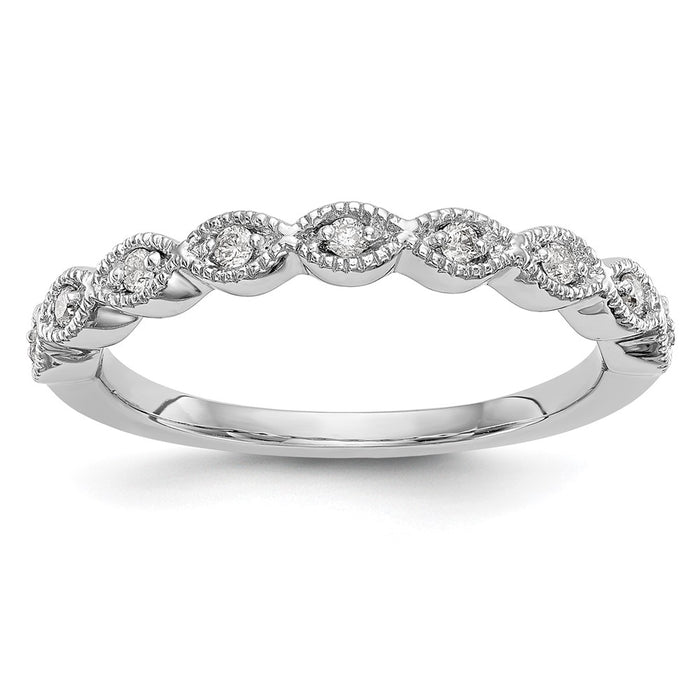 High-Quality 14K White Gold 1/10 Carat Diamond Wedding Band Set - Stylish Value!-1