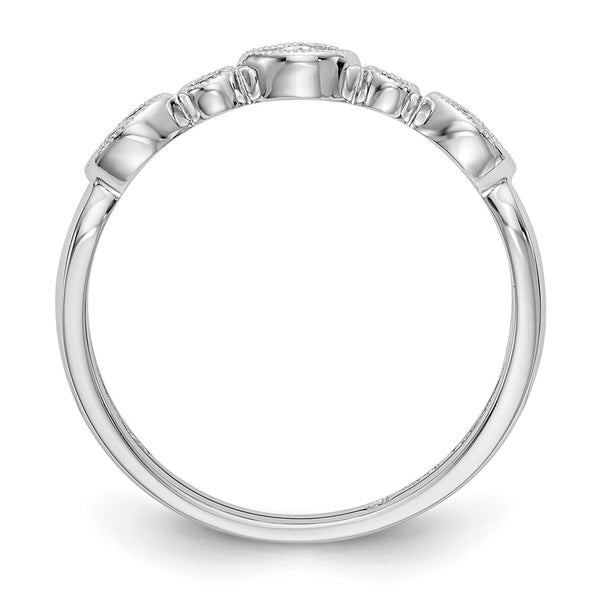 14K White Gold Twisted Wedding Band with 1/8 Carat Diamond Accent