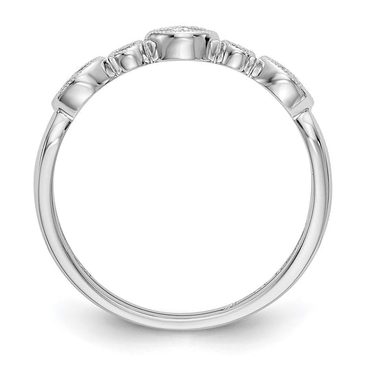 Buy Stylish 14K White Gold Twisted Wedding Band with 1/8 Carat Diamond Accent
