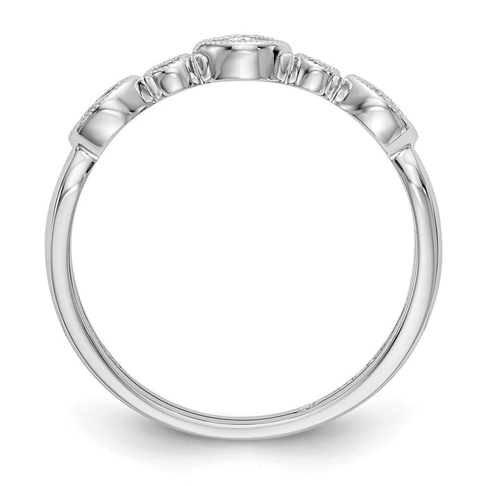 Buy Stylish 14K White Gold Twisted Wedding Band with 1/8 Carat Diamond Accent-2
