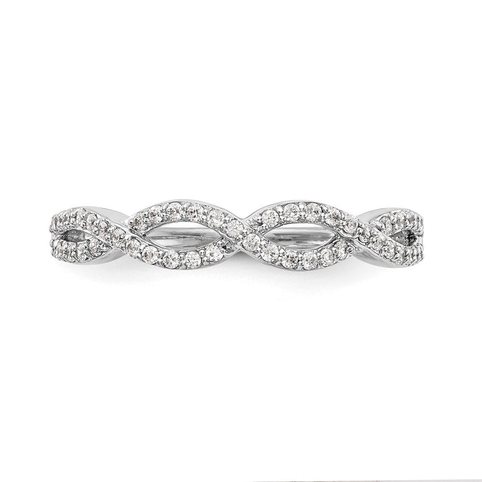 Buy Stylish 14K White Gold Twisted Diamond Band Setting for 50 Diamonds-4