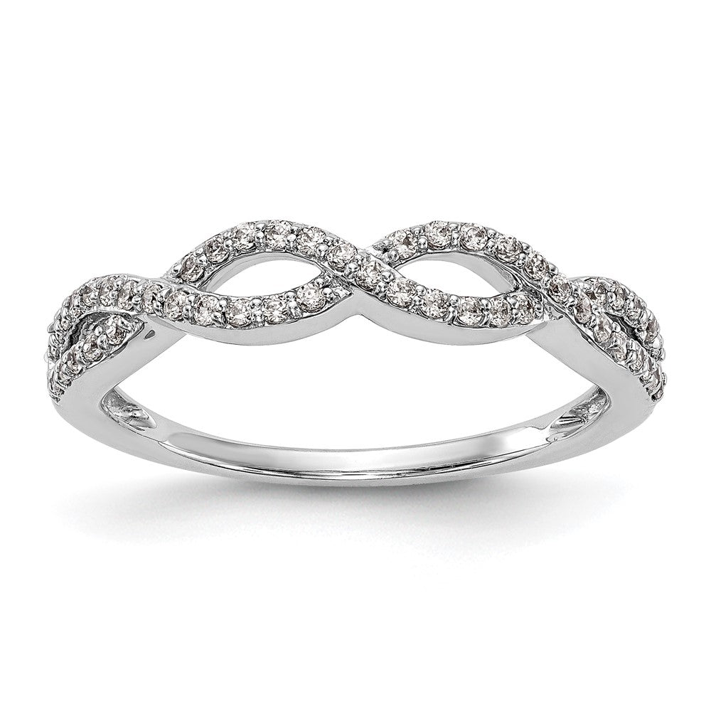 Buy Stylish 14K White Gold Twisted Diamond Band Setting for 50 Diamonds