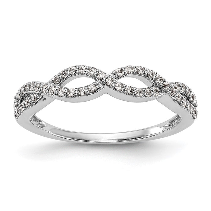 Buy Stylish 14K White Gold Twisted Diamond Band Setting for 50 Diamonds-1