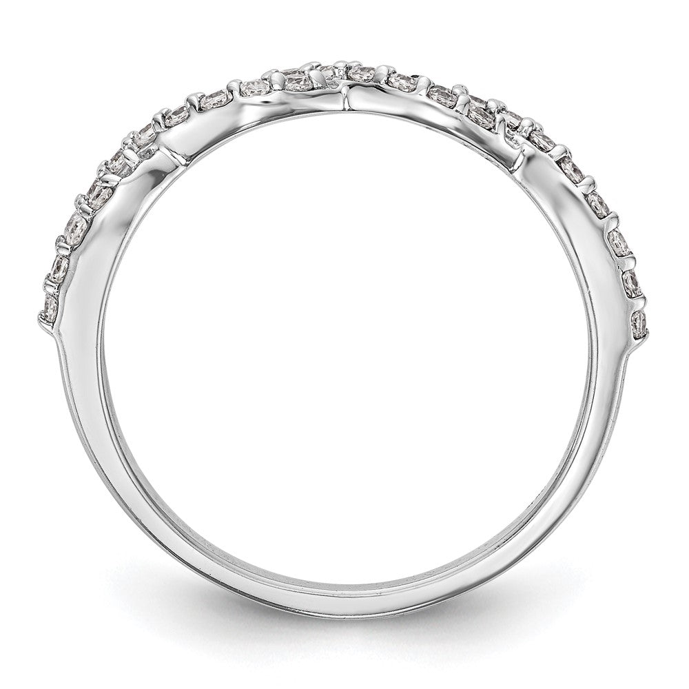 Buy Stylish 14K White Gold Twisted Design Eternity Band - 1/3 Carat Diamonds