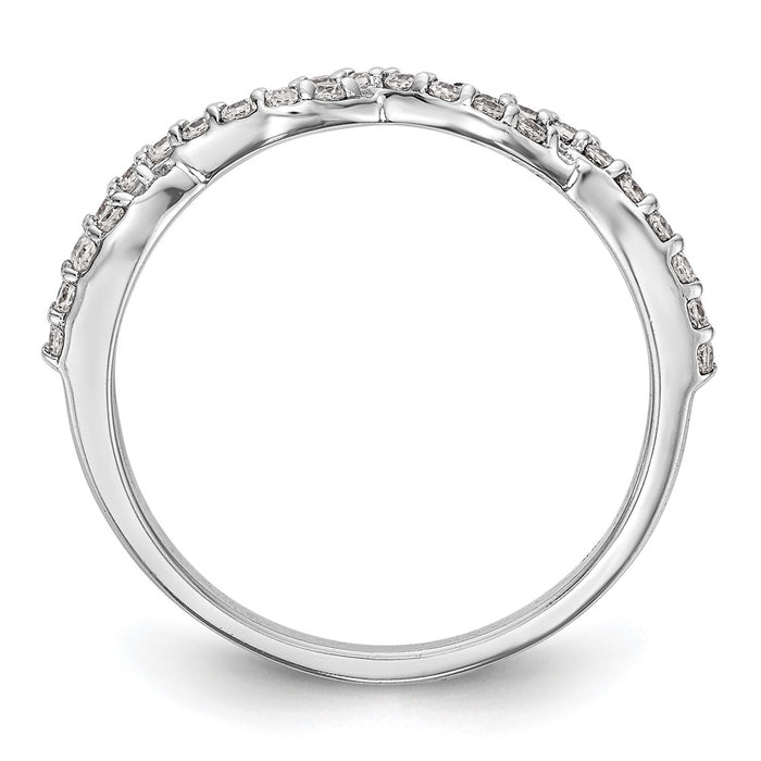 Buy Stylish 14K White Gold Twisted Design Eternity Band - 1/3 Carat Diamonds-2