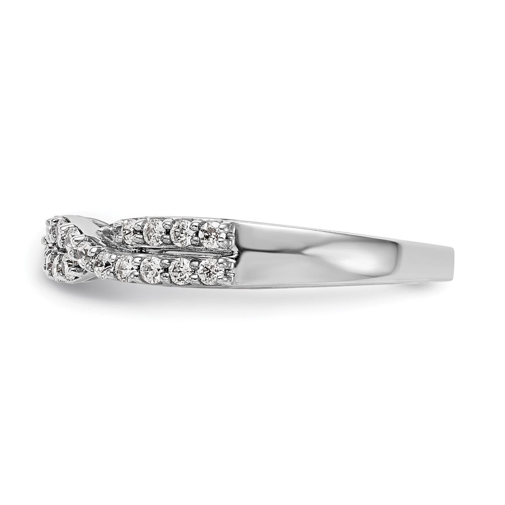 Buy Stylish 14K White Gold Twisted Design Eternity Band - 1/3 Carat Diamonds