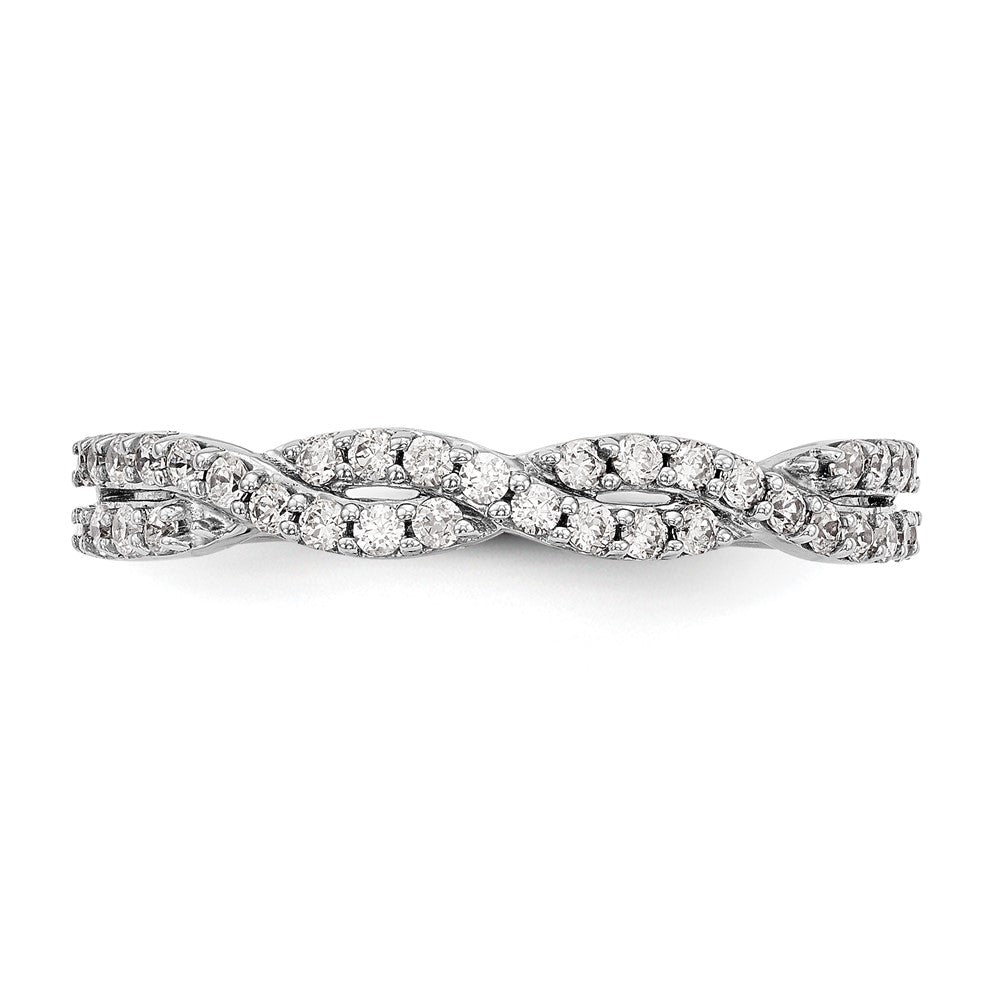 Buy Stylish 14K White Gold Twisted Design Eternity Band - 1/3 Carat Diamonds
