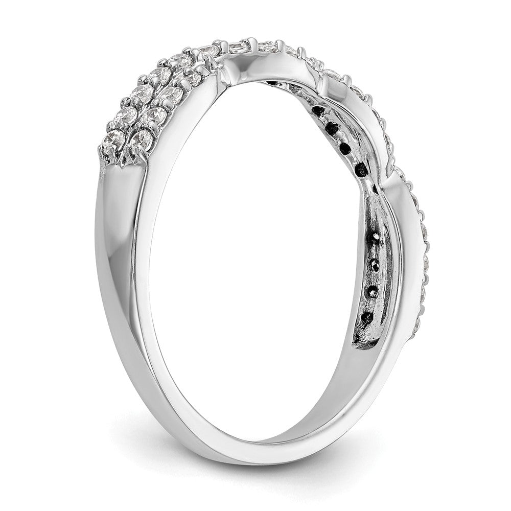 Buy Stylish 14K White Gold Twisted Design Eternity Band - 1/3 Carat Diamonds