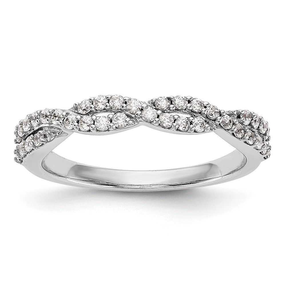 Buy Stylish 14K White Gold Twisted Design Eternity Band - 1/3 Carat Diamonds