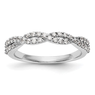Buy Stylish 14K White Gold Twisted Design Eternity Band - 1/3 Carat Diamonds