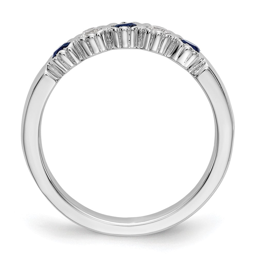 Buy Stylish 14K White Gold Diamond & Blue Sapphire Full Band, 1/10 Carat