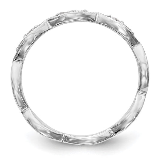 Exclusive 14K White Gold Twisted Diamond Wedding Band - 1/5 Carat, Stylish Value