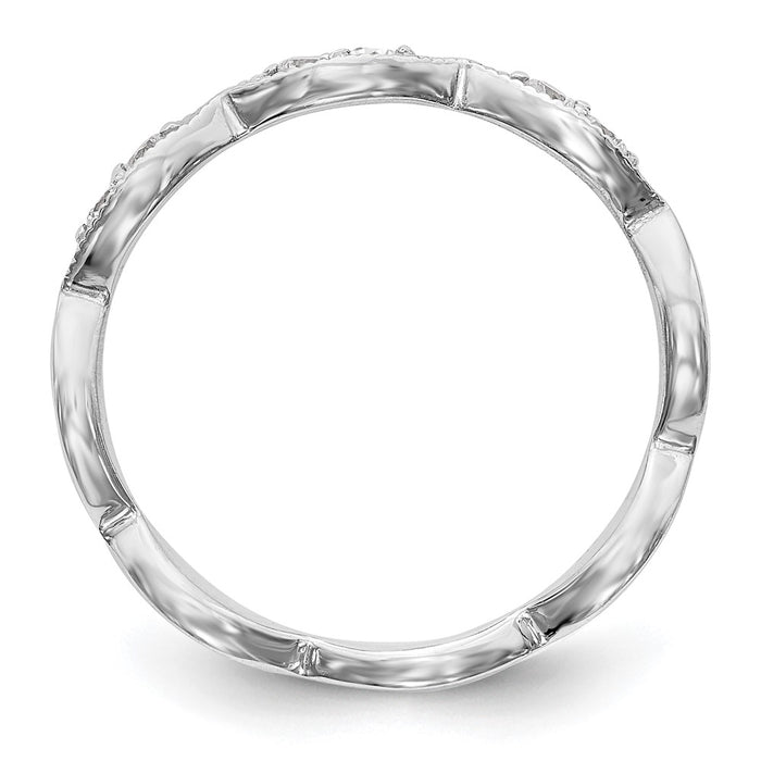 Exclusive 14K White Gold Twisted Diamond Wedding Band - 1/5 Carat, Stylish Value-2