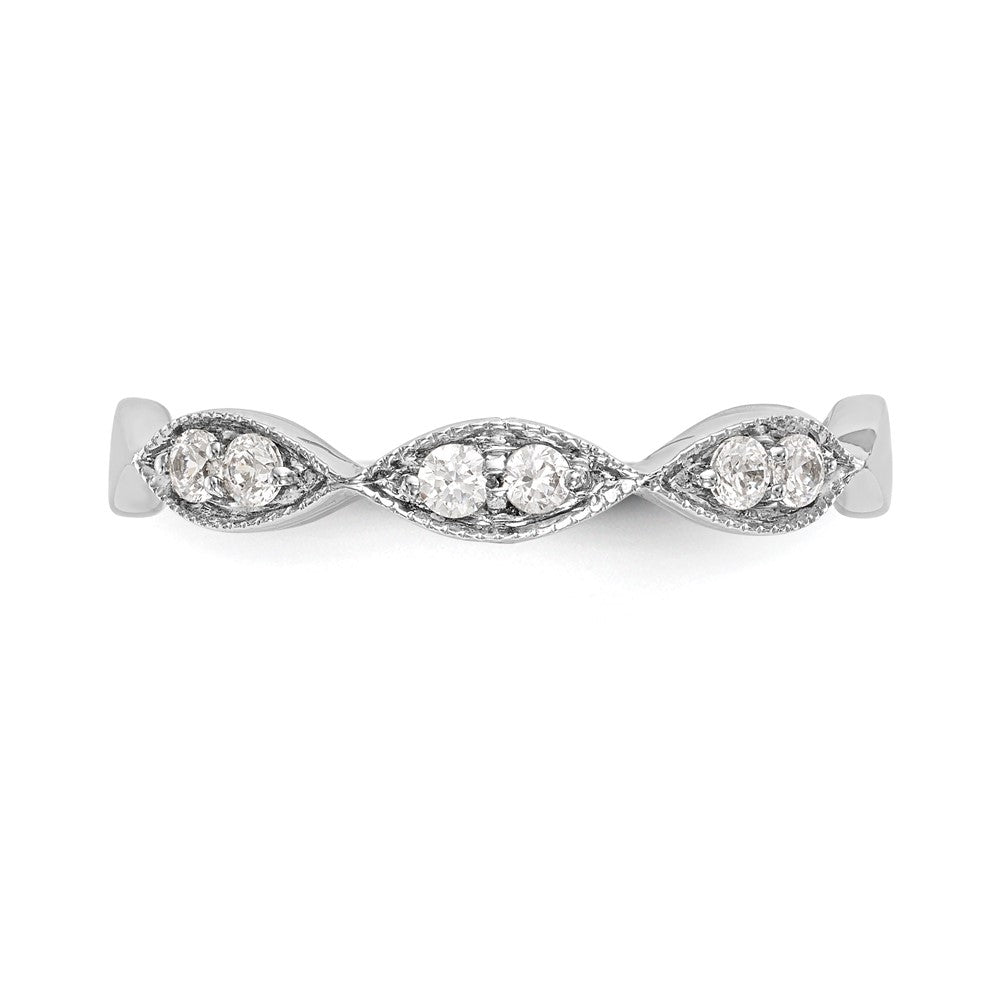 Exclusive 14K White Gold Twisted Diamond Wedding Band - 1/5 Carat, Stylish Value