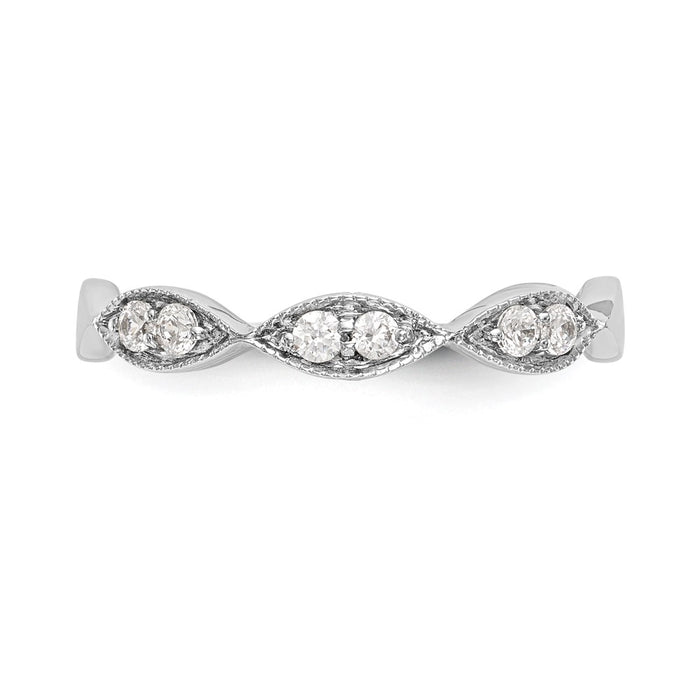 Exclusive 14K White Gold Twisted Diamond Wedding Band - 1/5 Carat, Stylish Value-4