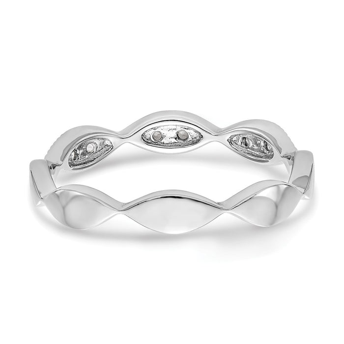 Exclusive 14K White Gold Twisted Diamond Wedding Band - 1/5 Carat, Stylish Value-5