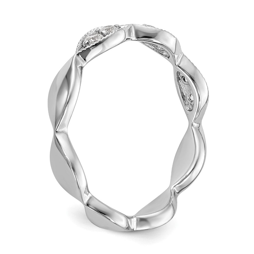 Exclusive 14K White Gold Twisted Diamond Wedding Band - 1/5 Carat, Stylish Value