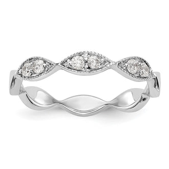 Exclusive 14K White Gold Twisted Diamond Wedding Band - 1/5 Carat, Stylish Value