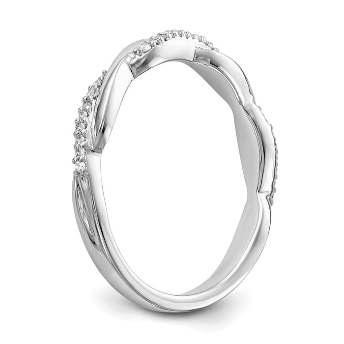 Buy 14K White Gold Twisted 1/8 Carat Diamond Eternity Band - Stylish Value!-6