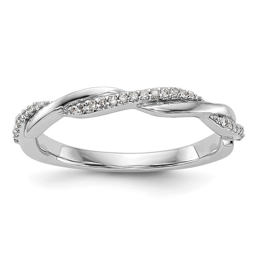 Buy 14K White Gold Twisted 1/8 Carat Diamond Eternity Band - Stylish Value!