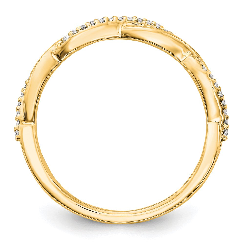 Buy Stylish 14K Yellow Gold Twisted Design Diamond Band, 1/8 Carat Value
