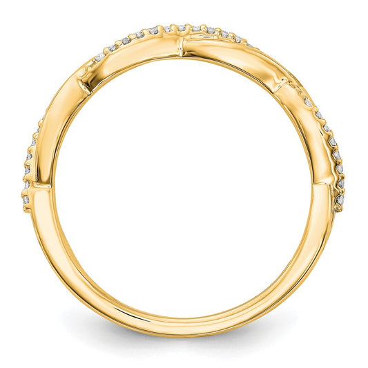 Buy Stylish 14K Yellow Gold Twisted Design Diamond Band, 1/8 Carat Value