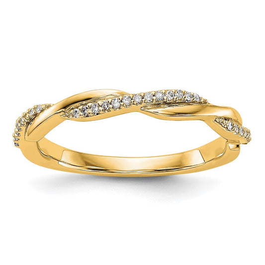 Buy Stylish 14K Yellow Gold Twisted Design Diamond Band, 1/8 Carat Value
