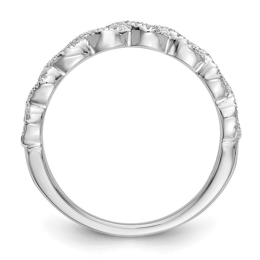 Exclusive 14K White Gold Twisted Diamond Band, 1/6 Carat - Stylish Value!