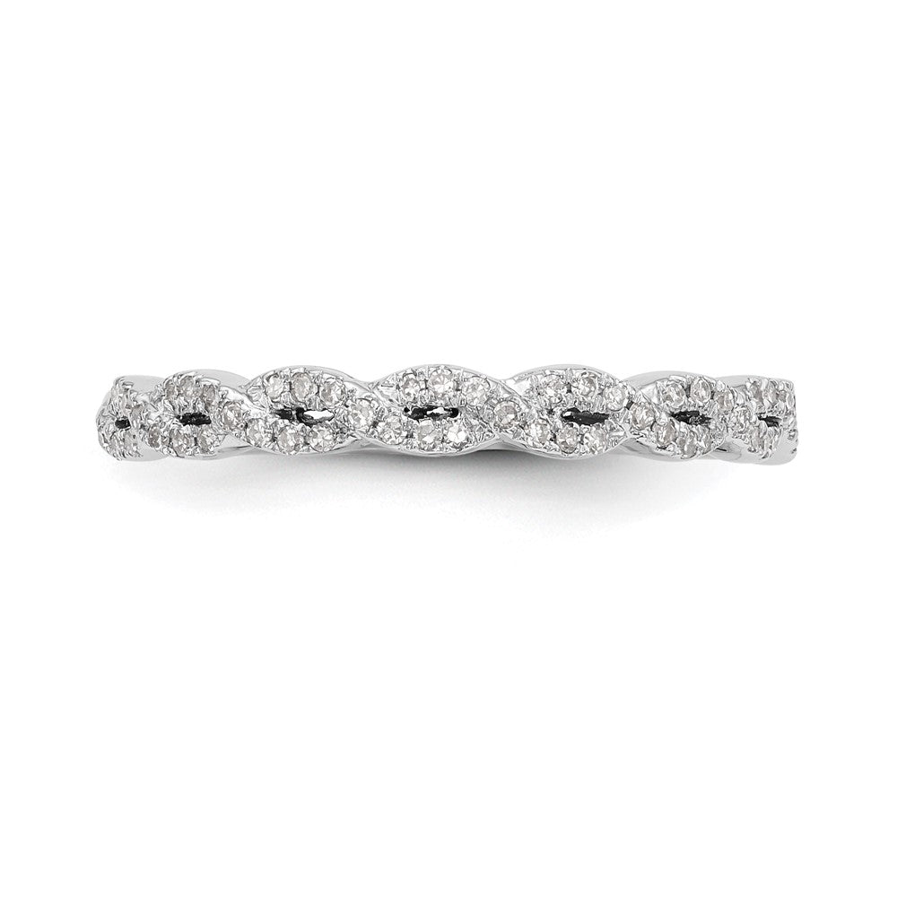 Exclusive 14K White Gold Twisted Diamond Band, 1/6 Carat - Stylish Value!