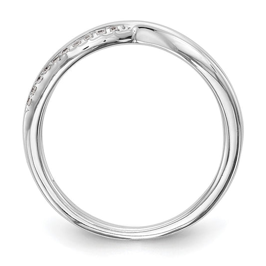Buy Stylish 14K White Gold Twisted Eternity Band with 1/10 Carat Diamond