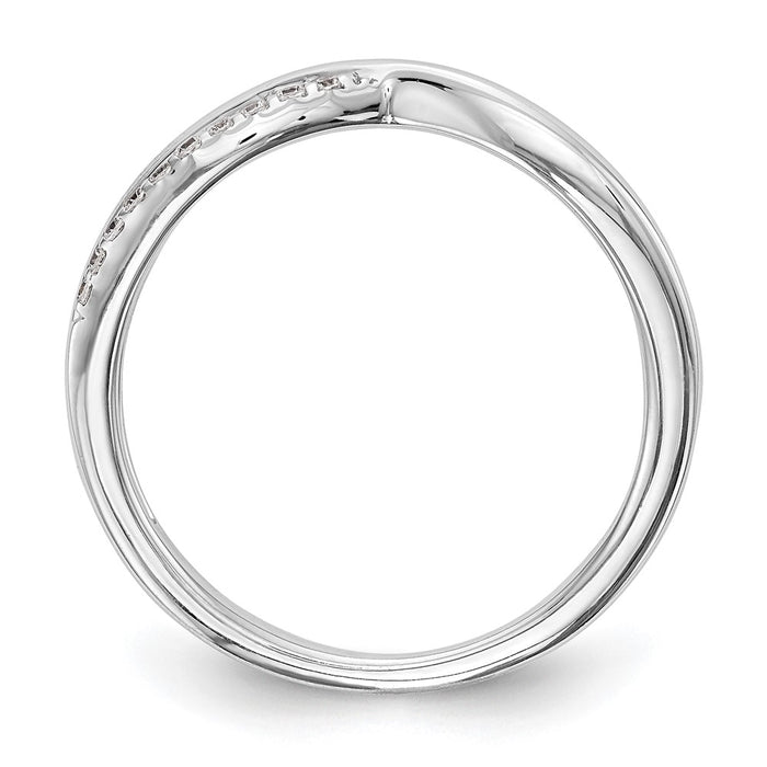 Buy Stylish 14K White Gold Twisted Eternity Band with 1/10 Carat Diamond-2